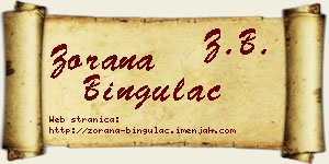 Zorana Bingulac vizit kartica